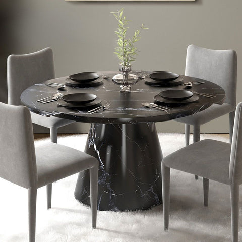 Hollis - Dining Table With Engineering Stone Top - Engineering