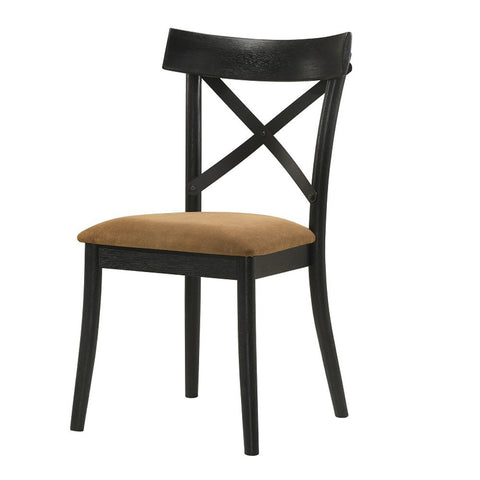 Hillary - Side Chair (Set of 2) - Walnut & Black