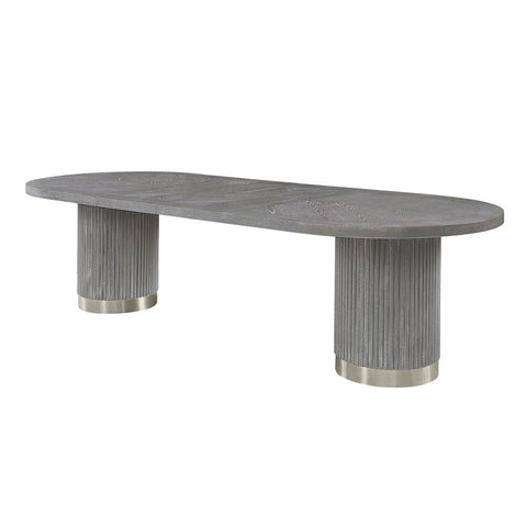 Adalynn - Dining Table With 2 Leaves - Weathered Gray Oak