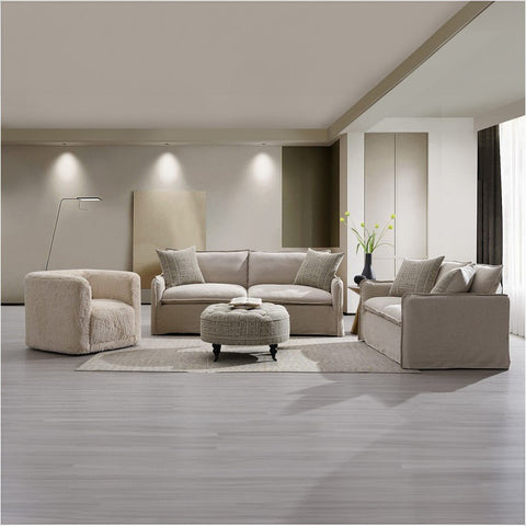 Upendo - Sofa With 2 Pillows - Beige