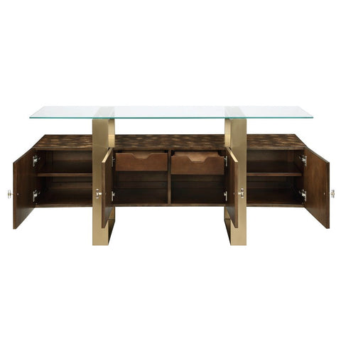 Mabyn - Console Cabinet - Brass & Antique Brown