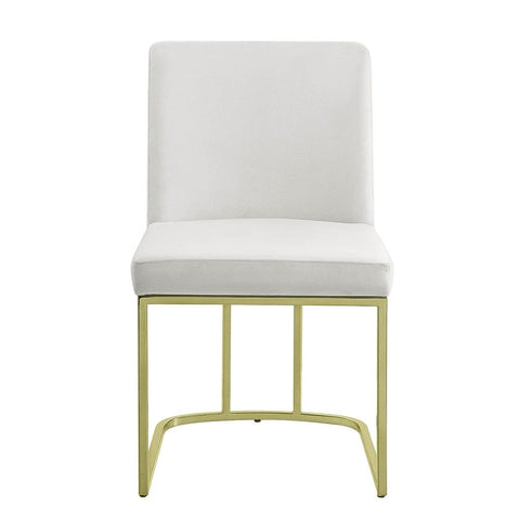 Zazie - Side Chair (Set of 2) - White Velvet & Gold