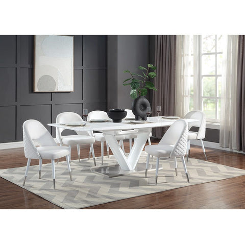 Zemirah - Side Chair (Set of 2) - White Velvet & White