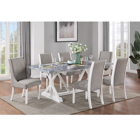 Hollyn - Dining Table With Engineering Stone Top - White