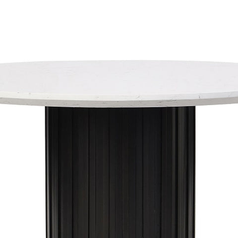 Jaramillo - Round Dining Table With Engineered Marble Top - Black