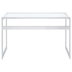 Hartford - Glass Top Writing Desk - Chrome