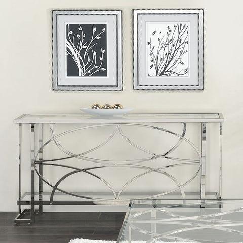 Kalan - Sofa Table - Glass & Silver