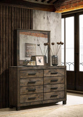 Woodmont - 8-Drawer Dresser With Mirror - Rustic Golden Brown