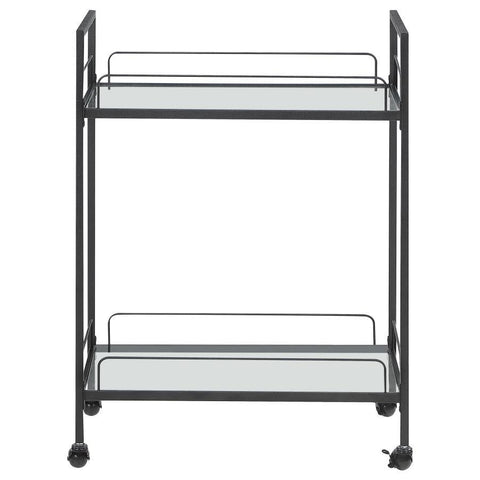 Curltis - Serving Cart With Glass Shelves - Clear And Black