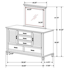 Franco - 5-Drawer Dresser With Mirror