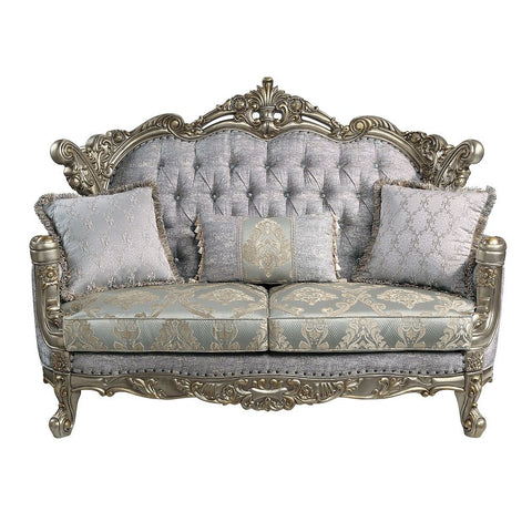 Miliani - Loveseat With 3 Pillows - Antique Bronze