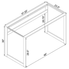 Hartford - Glass Top Writing Desk - Chrome