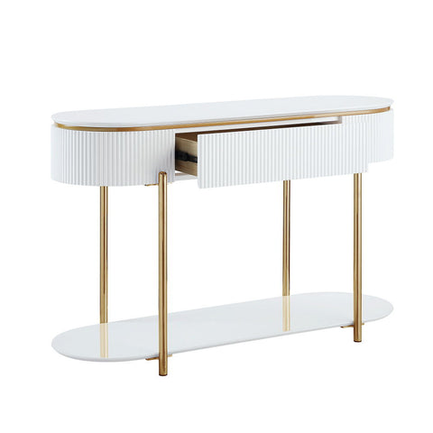 Daveigh - Sofa Table - White High & Gold