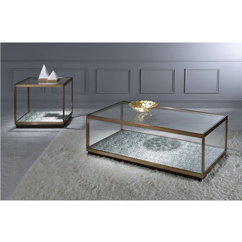 Kaia - End Table - Glass & Gold