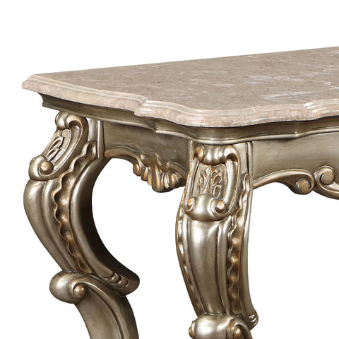 Miliani - Sofa Table With Marble Top - Natural Antique Bronze