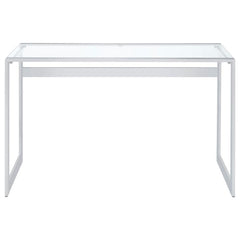 Hartford - Glass Top Writing Desk - Chrome
