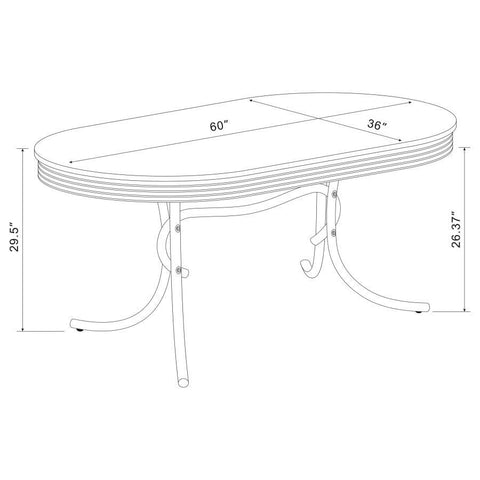 Retro - 5 Piece Oval Dining Set - Glossy White And Black