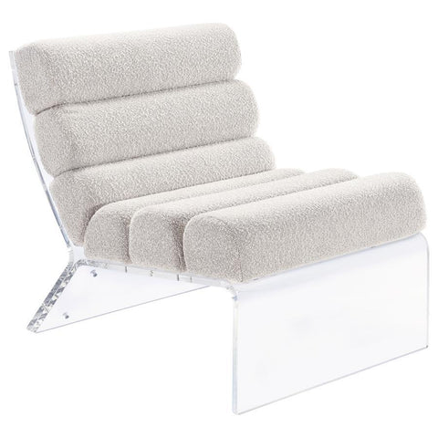 Serreta - Boucle Upholstered Armless Accent Chair With Clear Acrylic Frame