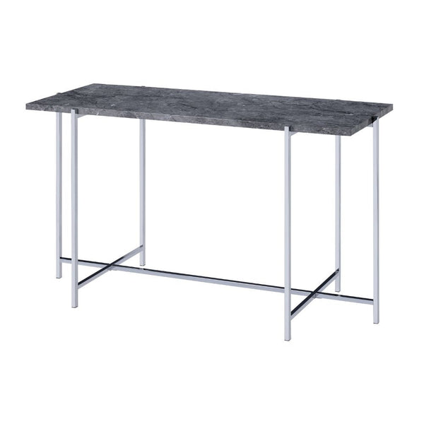 Adelae - Accent Table - Faux Marble & Chrome