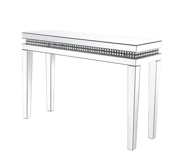 Lotus - Accent Table - Mirrored & Faux Crystals Inlay