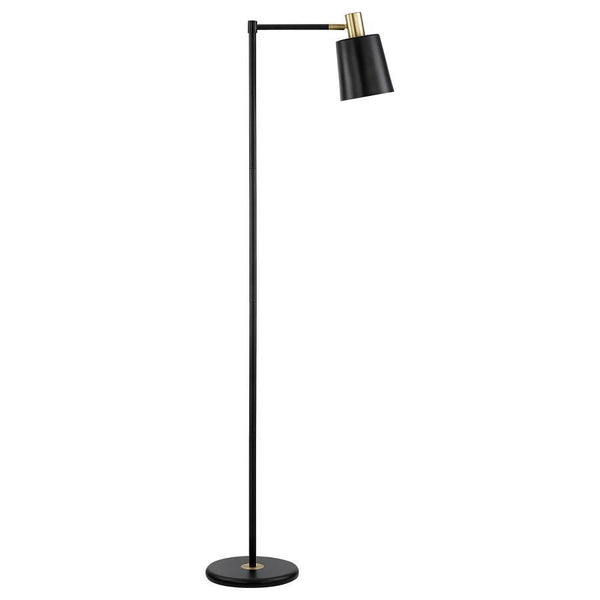 Rhapsody - 1-Light Floor Lamp With Horn - Shade Black
