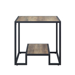 Idella - End Table - Rustic Oak & Black Finish