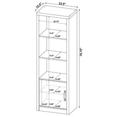 Burke - 3-Shelf Media Tower With Storage Cabinet - Gray Driftwood