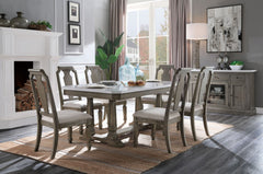 Zumala - Dining Table - Marble & Weathered Oak Finish