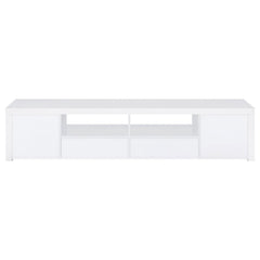 Jude - 2-Door 79" TV Stand With Drawers - White High Gloss