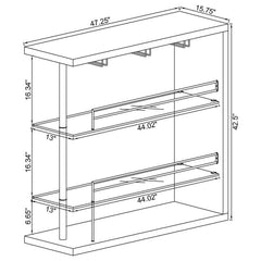 Prescott - Rectangular 2-Shelf Bar Unit