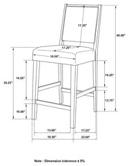 Bedford - Upholstered Open Back Bar Stools With Footrest (Set of 2)