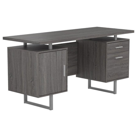 Lawtey - Floating Top Office Desk - Weathered Gray