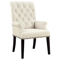 Alana - Tufted Back Upholstered Arm Chair - Beige