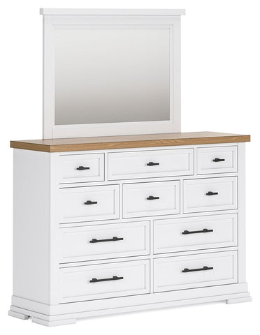 Ashbryn - White / Natural - Dresser And Mirror