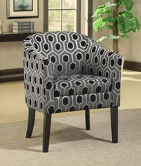Jansen - Hexagon Patterned Accent Chair - Gray And Black