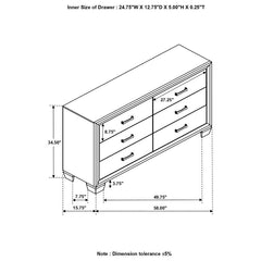 Brandon - 6-Drawer Dresser - Medium WArm - Brown