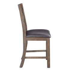 Raphaela - Counter Height Chair (Set of 2) - Black PU & Weathered Cherry Finish