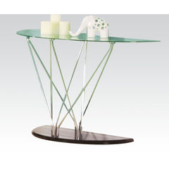 Ronli - Accent Table - Chrome/Black & Clear Glass