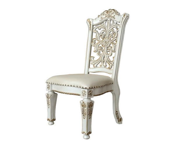 Vendom - Side Chair (Set of 2) - PU & Antique Pearl Finish - 48"