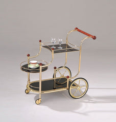 Lacy - Serving Cart - Gold Plated & Black Glass