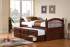 Norwood - Twin Captain'S Bed With Trundle And Drawers - Chestnut