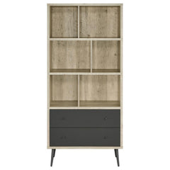 Maeve - 3-Shelf Engineered Wood Bookcase With Drawers - Antique Pine