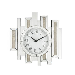 Lavina - Wall Clock - Mirrored & Faux Diamonds - 22"