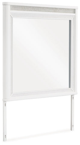 Chalanna - White - 6 Pc. - Dresser, Mirror, Chest, Queen Upholstered Storage Bed