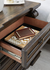 Maylee - Dark Brown - Three Drawer Night Stand