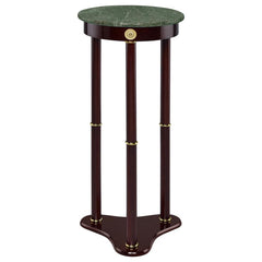 Edie - Round Marble Top Accent Table - Merlot